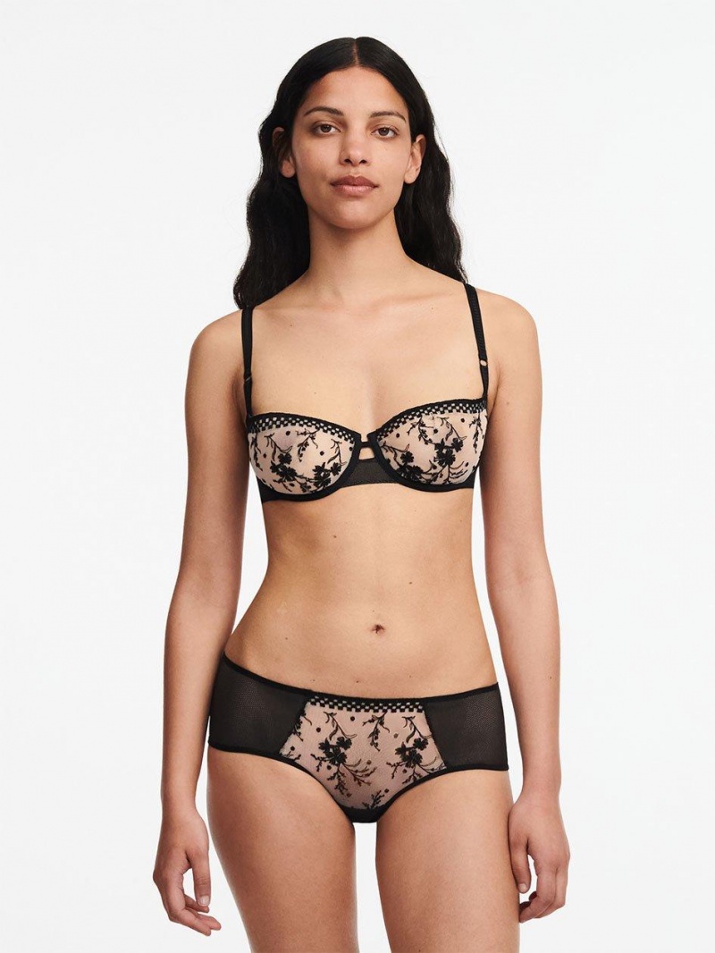 Chantelle Suzy Lace Unlined Demi, Passionata designed by CL Bras Nude Blush/Black | USA 2199KIR