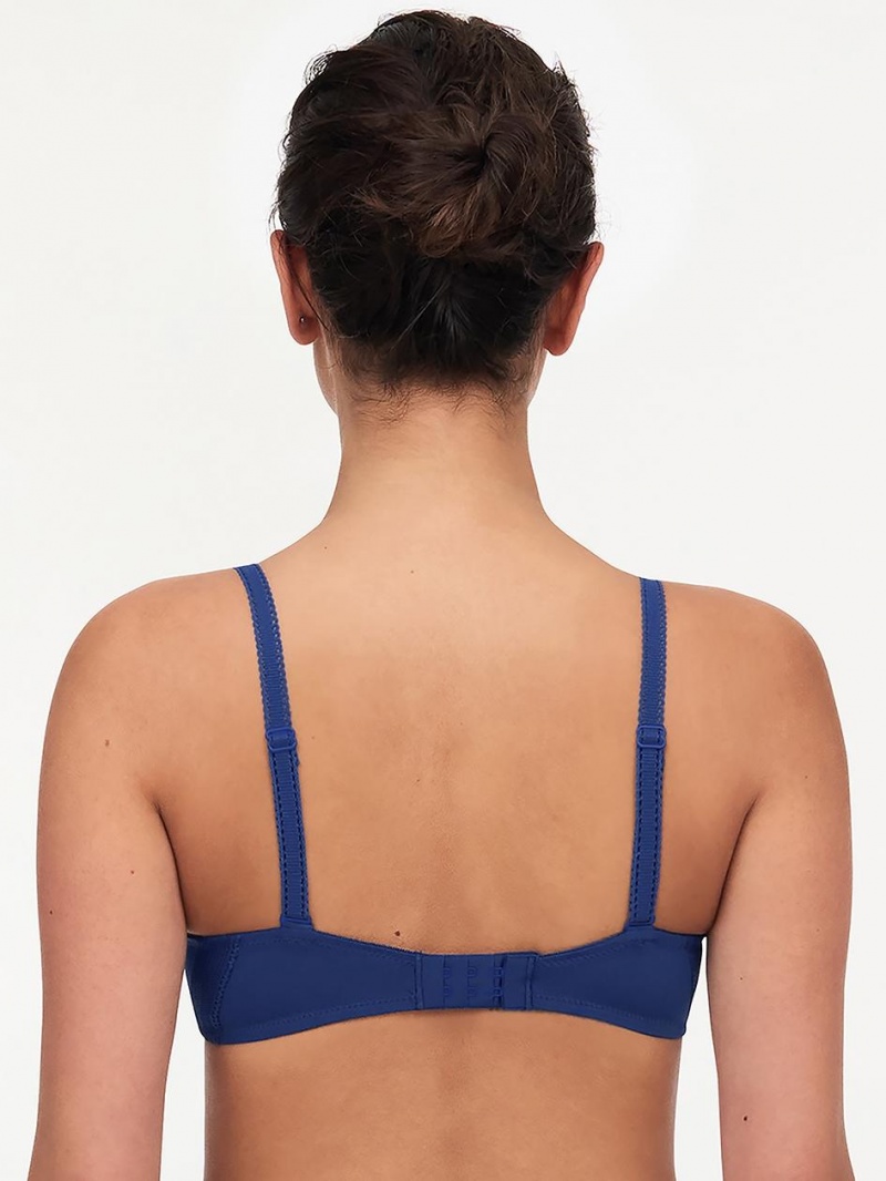 Chantelle True Lace Comfort Plunge Bras Blue Danube | USA 2131WYF