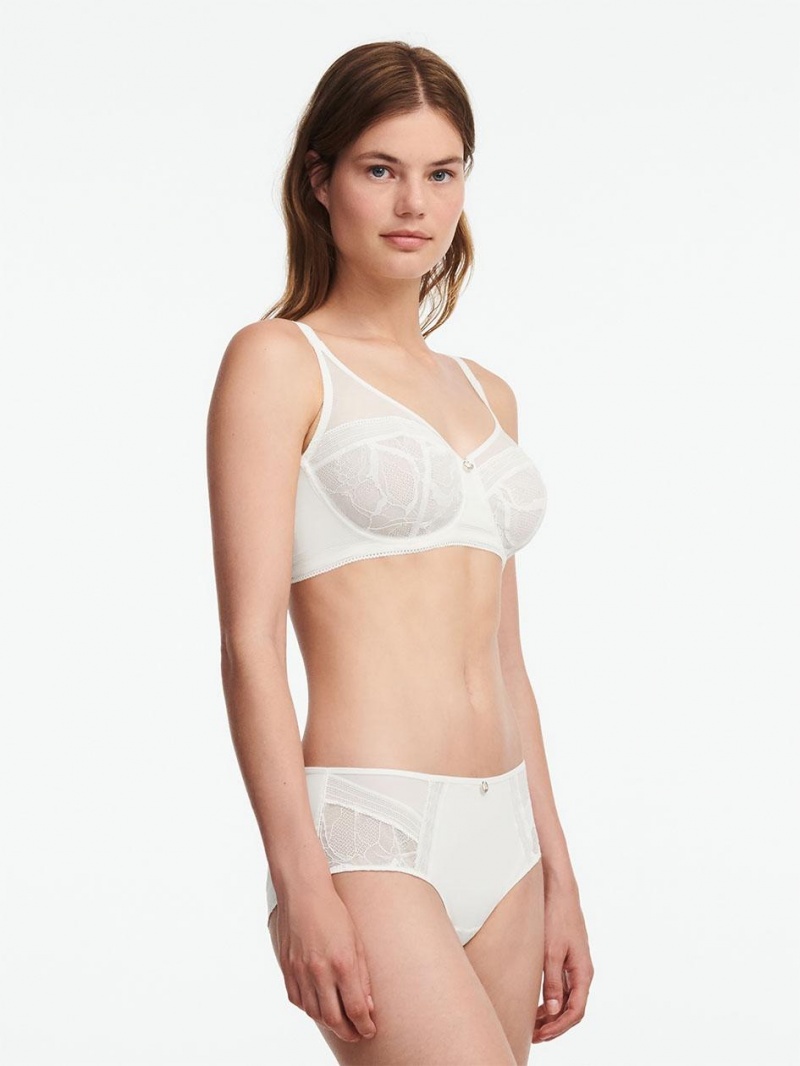 Chantelle True Lace Full Coverage Underwire Bras Milk | USA 2132EXG