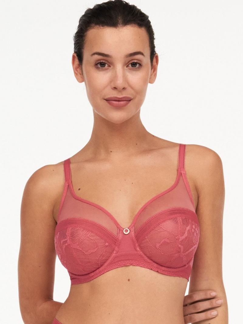 Chantelle True Lace Full Coverage Underwire Bras Coralin | USA 2142DNN