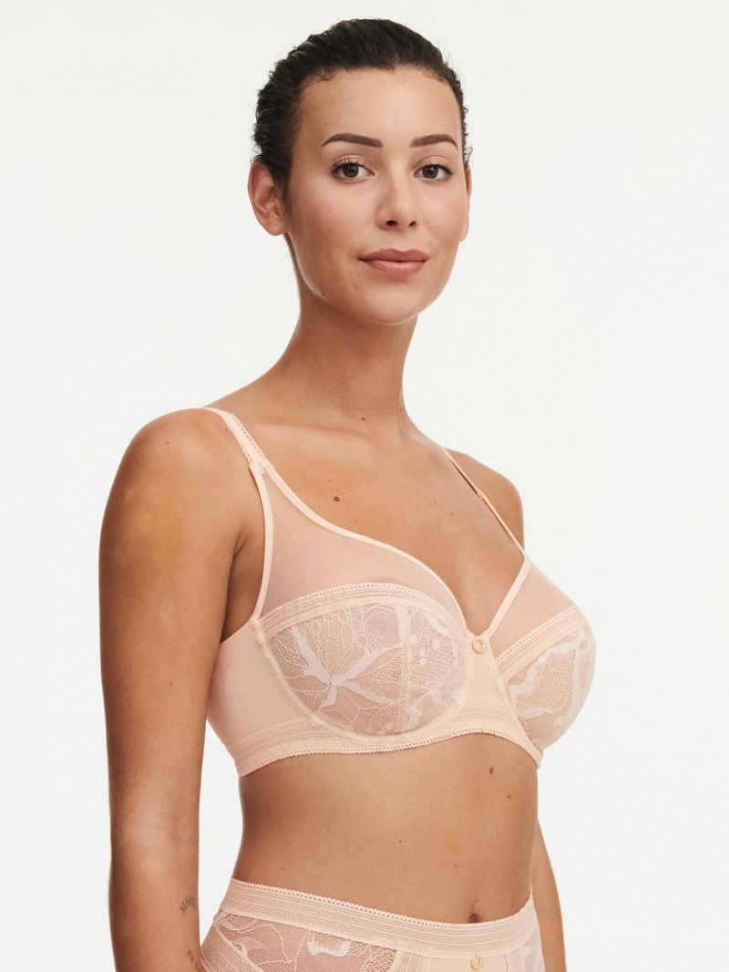 Chantelle True Lace Full Coverage Underwire Bras Nude Blush | USA 2273FMM