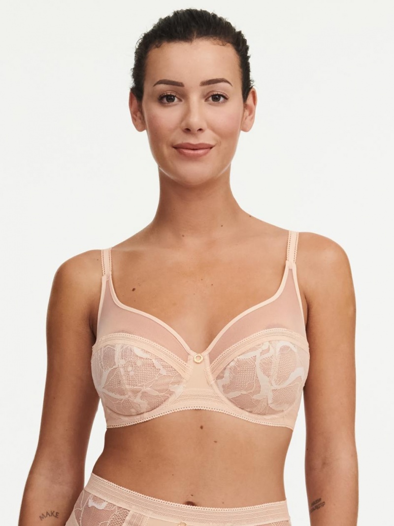 Chantelle True Lace Full Coverage Underwire Bras Nude Blush | USA 2273FMM