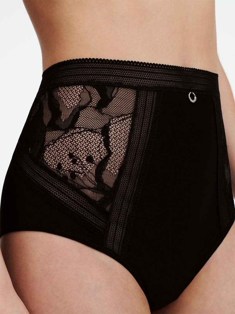 Chantelle True Lace High Waisted Brief Panties Black | USA 2443DNF