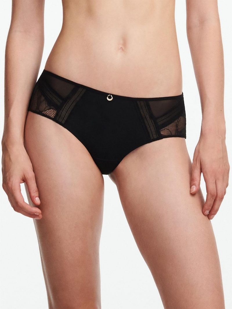 Chantelle True Lace Hipster Panties Black | USA 2400RWV