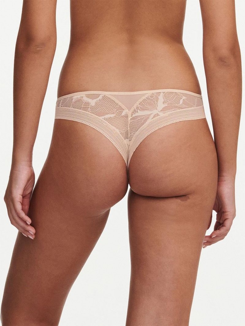 Chantelle True Lace Thong Panties Nude Blush | USA 2456MAQ