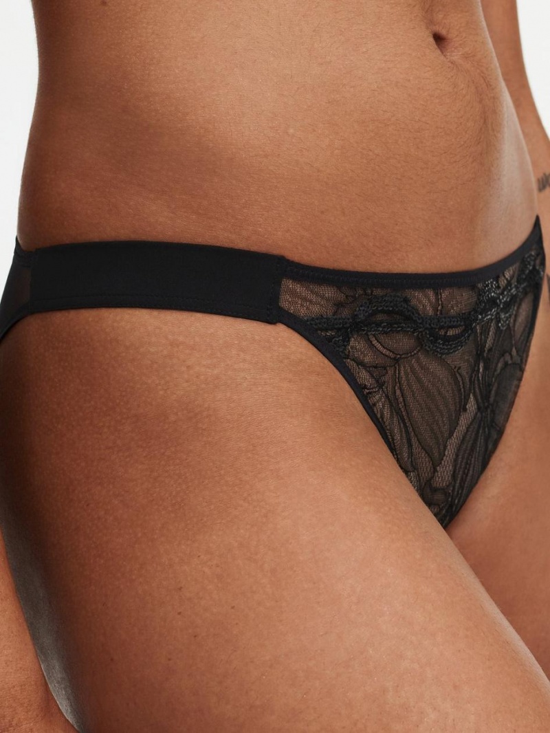 Chantelle Xtravagant Lace Bikini Panties Black | USA 2446PQJ