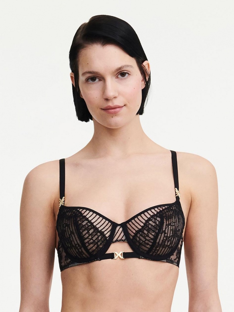 Chantelle tXture Demi Bras Black | USA 1389FMM