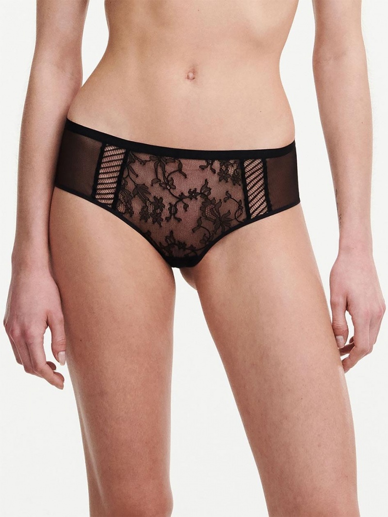 Chantelle tXture Hipster Panties Black | USA 2498PQJ