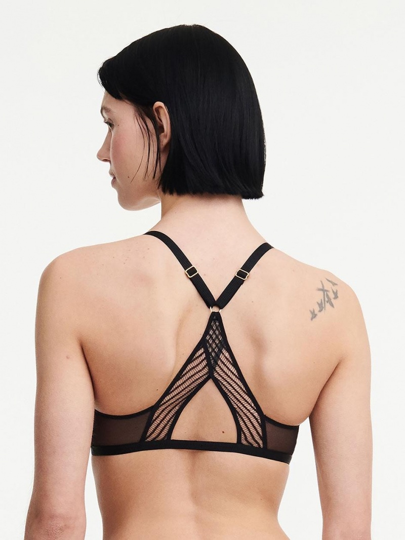 Chantelle tXture Wirefree Trianglelette Bras Black | USA 2316PQJ